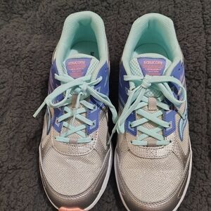Saucony Women's Blue and Silver Sneakers